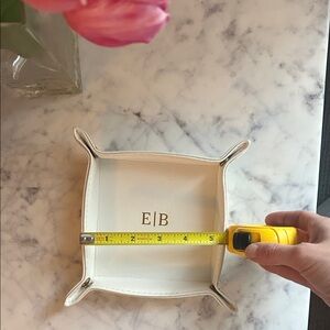 White Leather Valet Tray